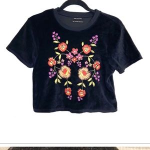 velvet floral shirt